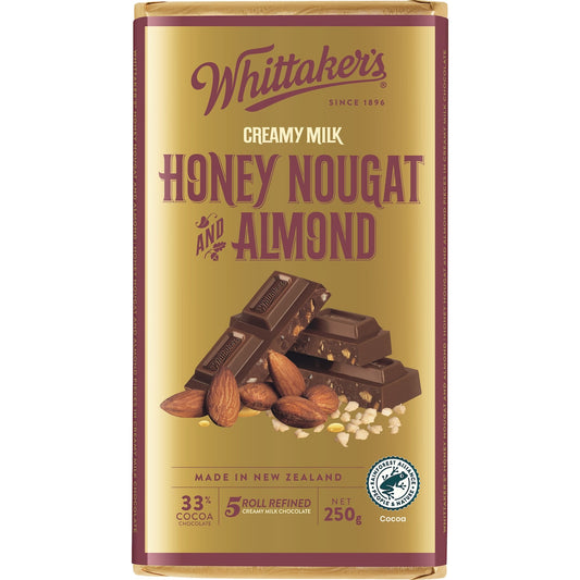 Whittakers Honey Nougat & Almond Creamy Milk Chocolate Bar 250g