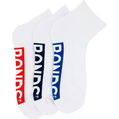 Bonds Mens Sport 1/4 Socks Size 6-10 Assorted 3 Pack