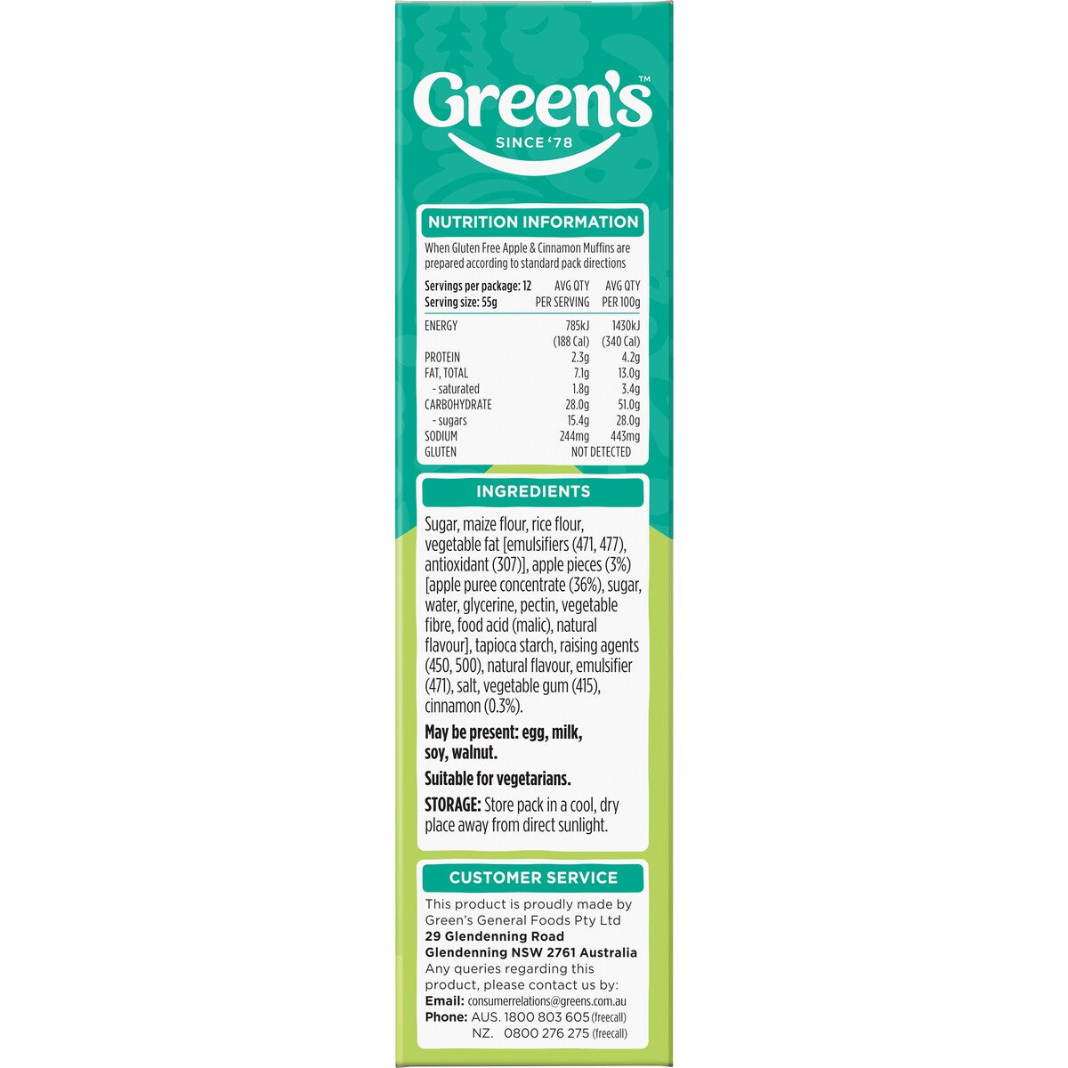 Greens Gluten Free Apple & Cinnamon Muffin Mix 385g