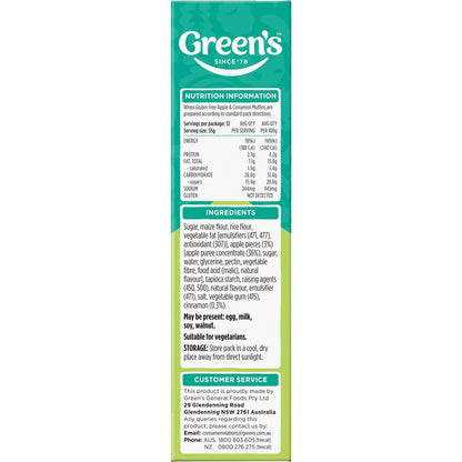 Greens Gluten Free Apple & Cinnamon Muffin Mix 385g