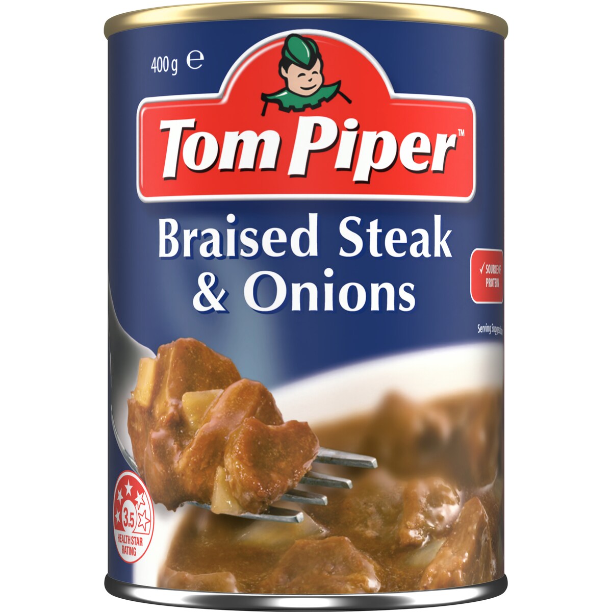 Tom Piper Braised Steak & Onions Canned Meal 400g