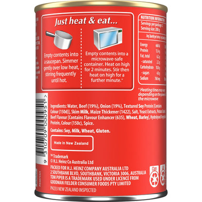Tom Piper Braised Steak & Onions Canned Meal 400g