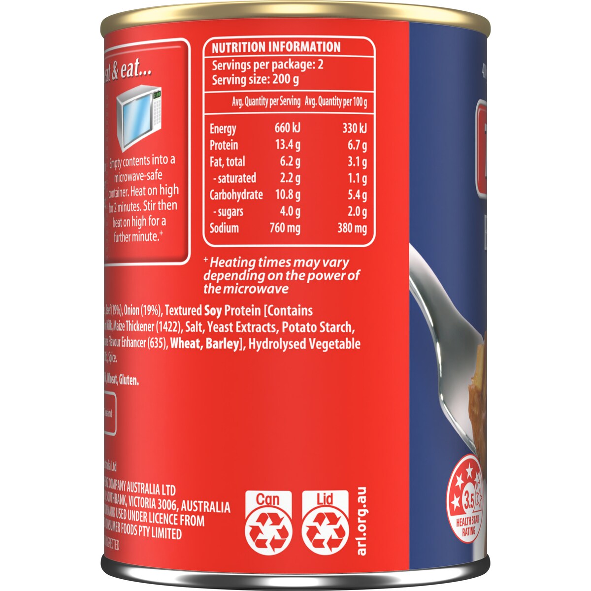 Tom Piper Braised Steak & Onions Canned Meal 400g