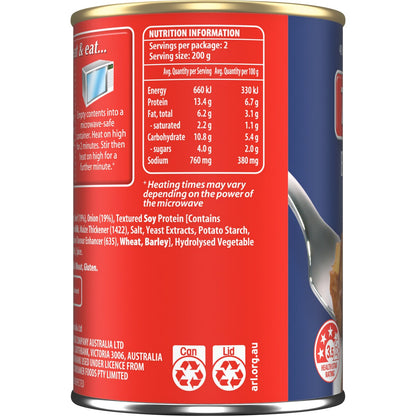Tom Piper Braised Steak & Onions Canned Meal 400g