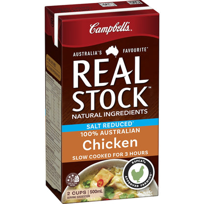 Campbells Real Stock Chicken Salt Reduced 500ml