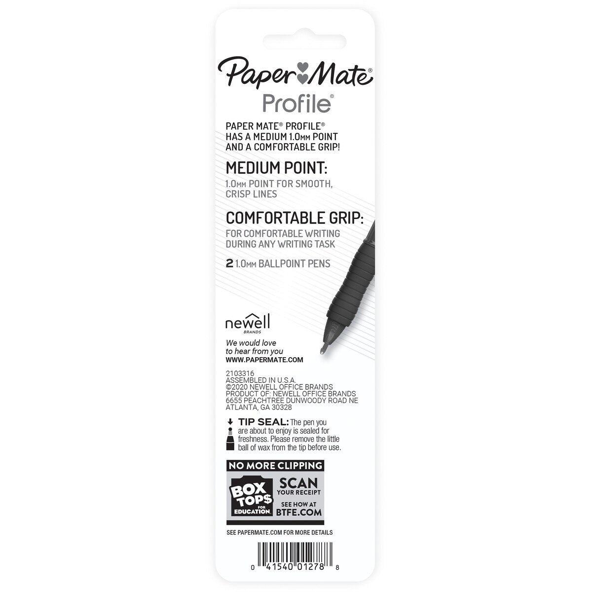 Paper Mate Profile 1.0mm Ballpoint Pens Blue 2 Pack
