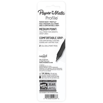 Paper Mate Profile 1.0mm Ballpoint Pens Blue 2 Pack