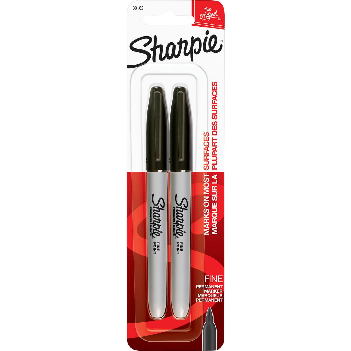 Sharpie Permanent Marker Pens Fine Point Black 2 Pack