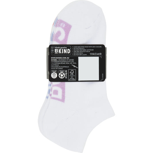 Bonds Womens Socks Low Cut Size 8-11 Assorted 3 Pack