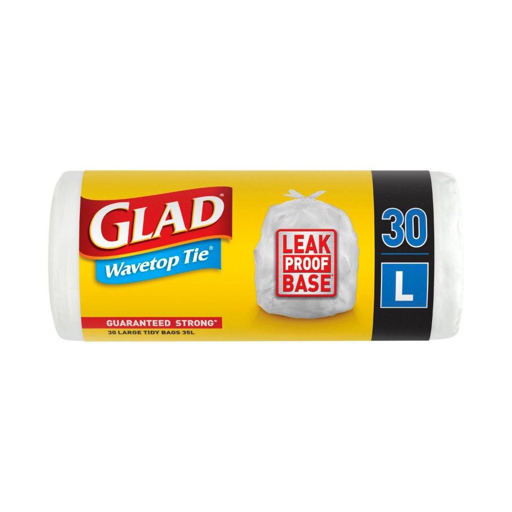 Glad Kitchen Tidy Bags Wavetop Large - 30 pack