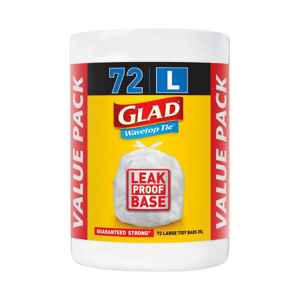 Glad Kitchen Tidy Bag Wavetop Large - 72 pack