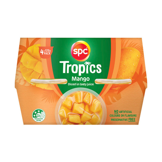 SPC Tropics Diced & Juicy Mangoes in Juice 120g - 4 pack