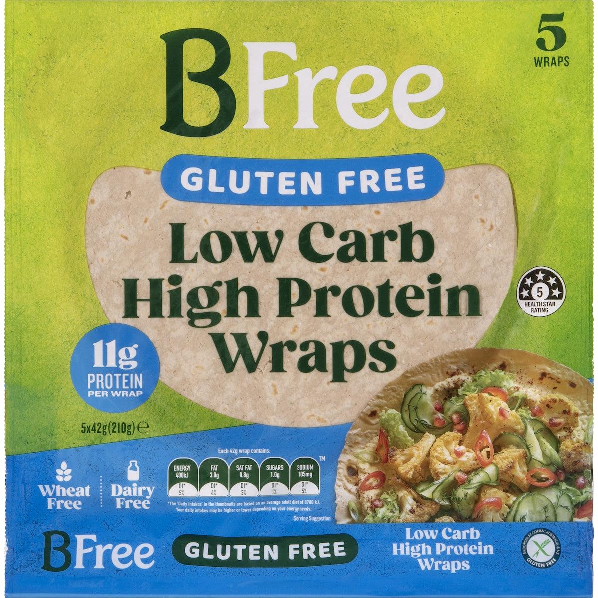 Bfree Low Carb High Protein Wraps 5 Pack