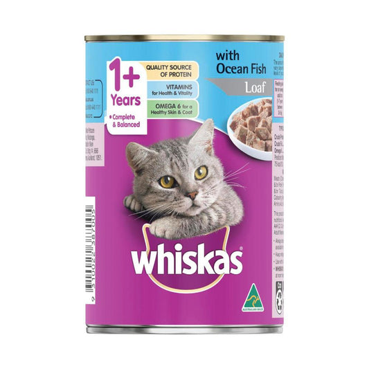 Whiskas 1+ Years Wet Cat Food Ocean Fish Loaf Can - 400g