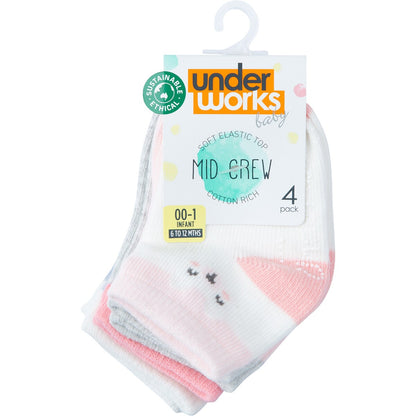 Underworks Infant Patterned Crew 4 Pack