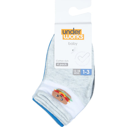 Underworks Infant Patterned Crew 4 Pack