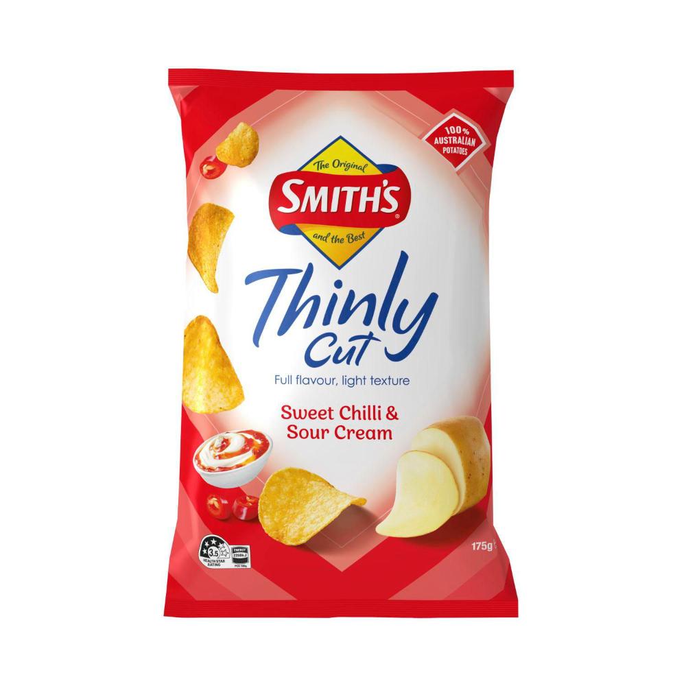 Smith's Thinly Cut Potato Chips Share Pack Sweet Chilli & Sour Cream - 175g