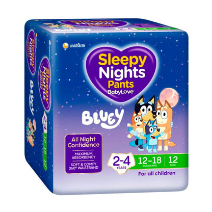 Babylove Sleepynights Night Time Pants 2-4 Years (12-18kg) - 12 Pack