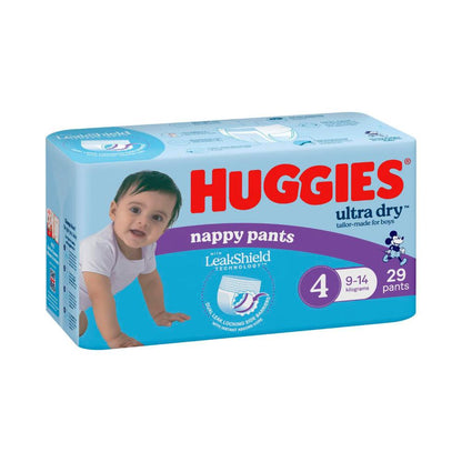 Huggies Ultra Dry Nappy Pants Boys Size 4 (9-14kg) - 29 pack