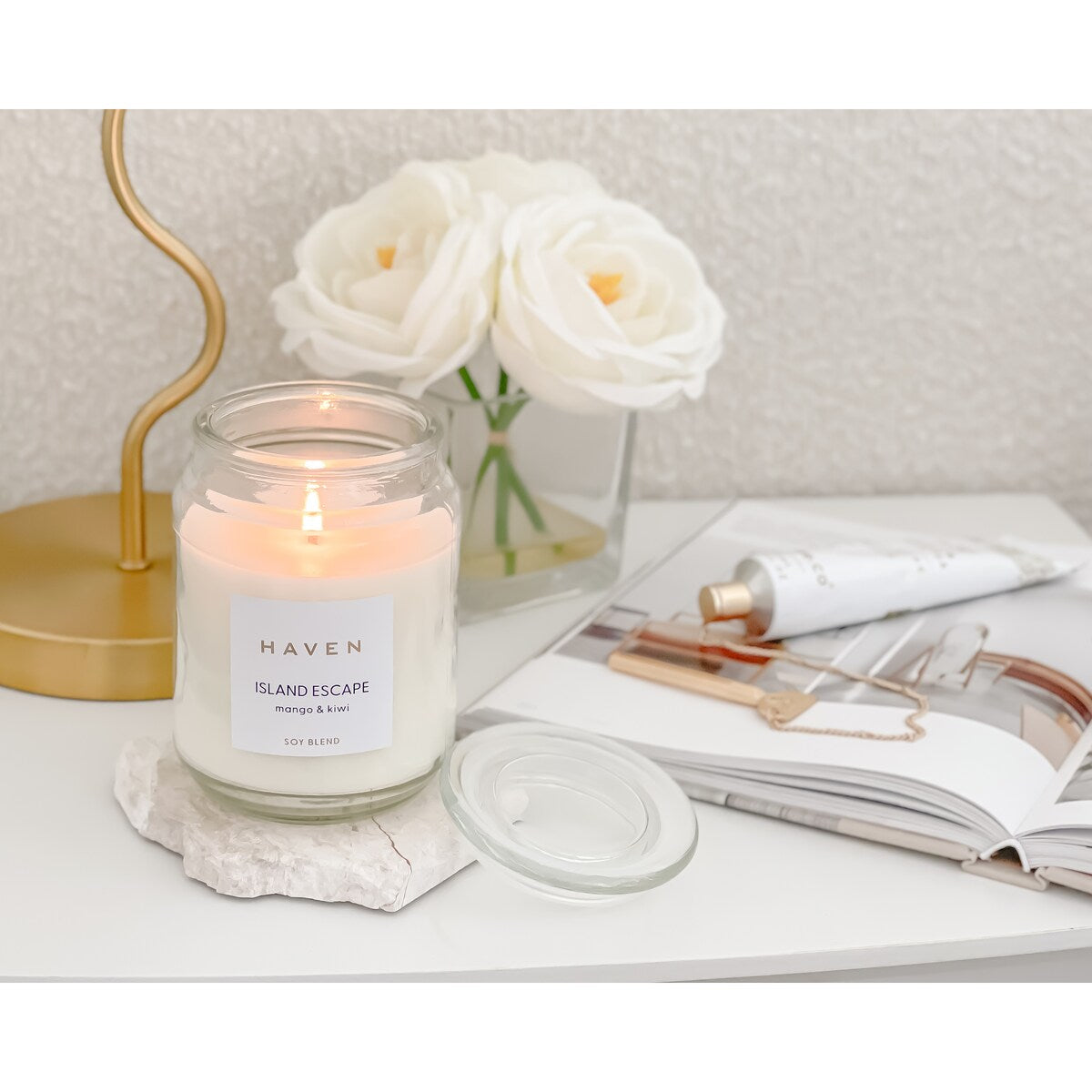 Haven Island Escape Mango & Kiwi Soy Blend Candle