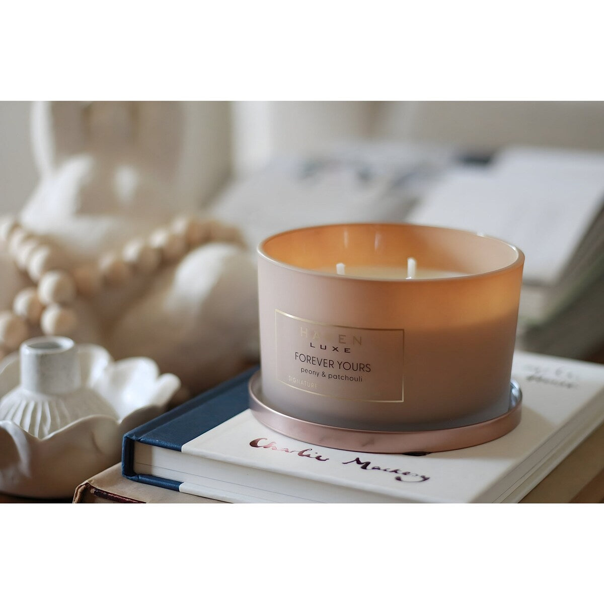 Haven Luxe Forever Yours Peony Signature Soy Blend Candle