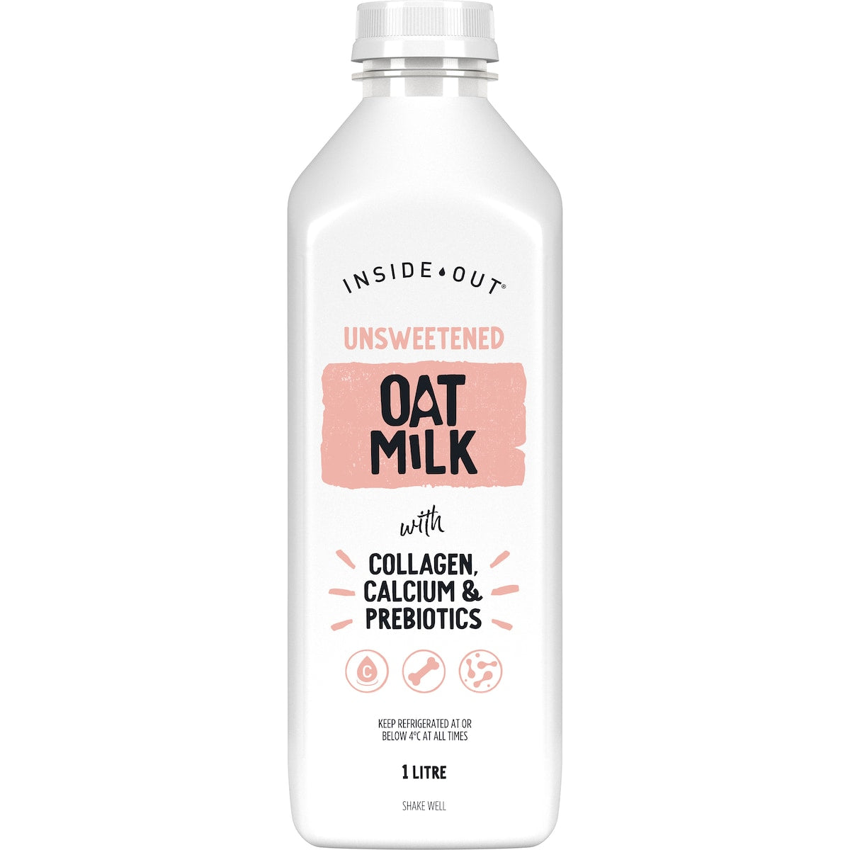 Inside Out Unsweetened Oat Milk With Collagen, Calcium & Prebiotics 1l