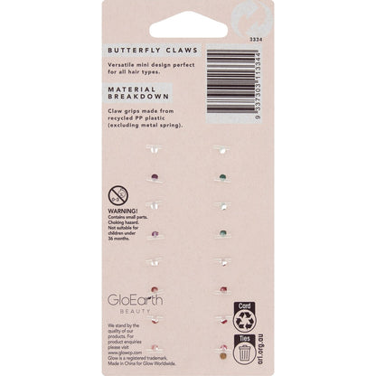 Gloearth Mini Butterfly Claw Clips Grips 8 Pack