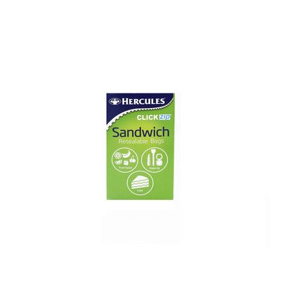 Hercules Clickzip Resealable Sandwich Bags - 100 Pack