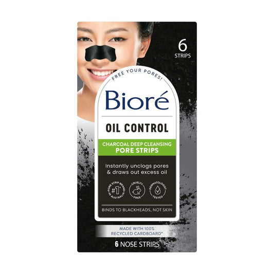 Biore Charcoal Deep eansing Pore Strips - 6 pack