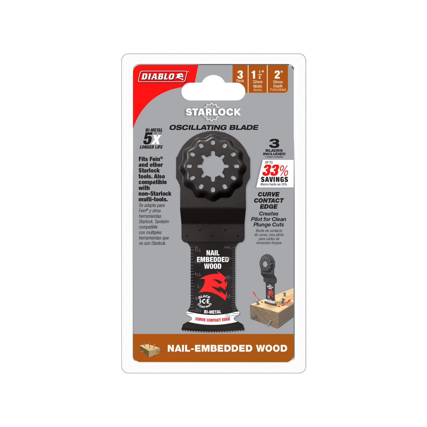 Diablo Starlock Bi Metal Multi Tool Blade - 32mm - 3 Pack