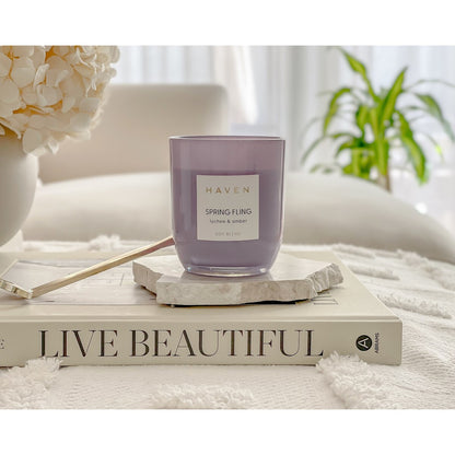 Haven Spring Fling Lychee & Amber Soy Blend Candle
