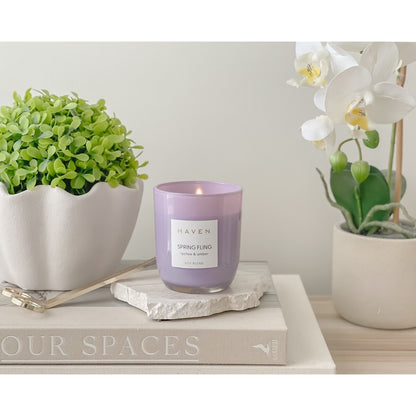 Haven Spring Fling Lychee & Amber Soy Blend Candle