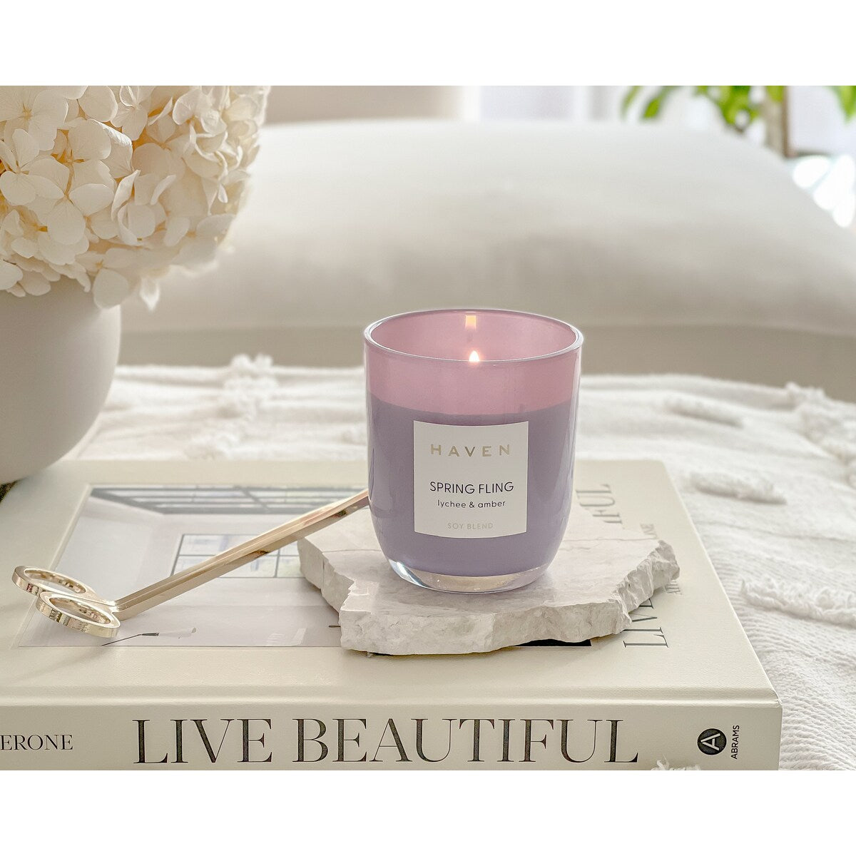 Haven Spring Fling Lychee & Amber Soy Blend Candle