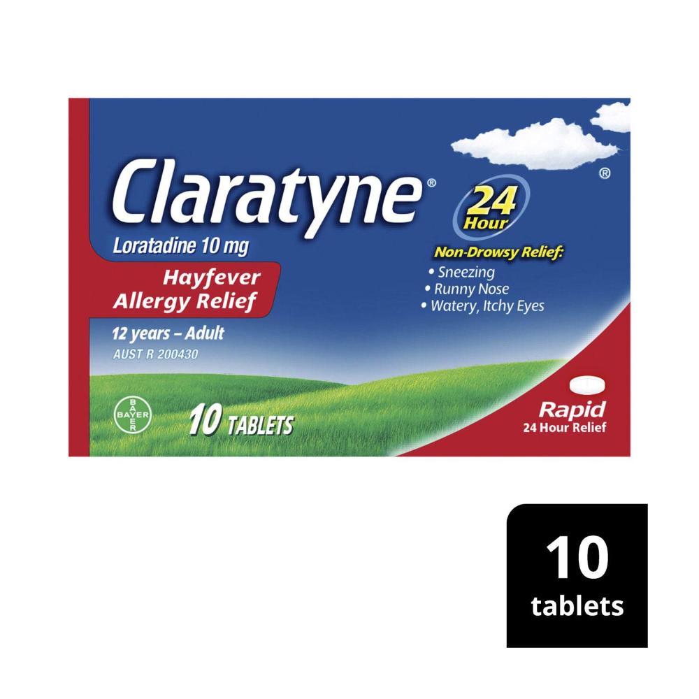 Claratyne Allergy Hayfever Relief Antihistamine Tablets - 10 pack