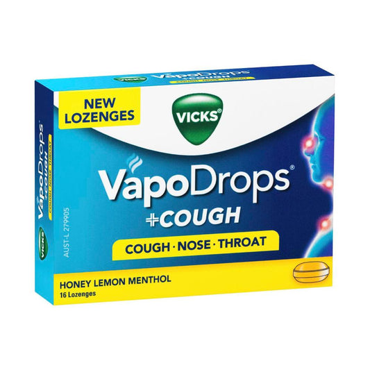 Vicks Vapodrops Honey Lemon & Menthol - 16 pack
