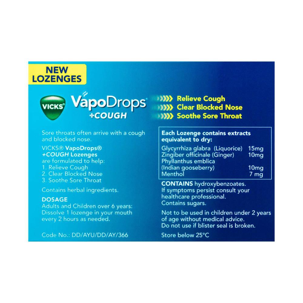Vicks Vapodrops Honey Lemon & Menthol - 16 pack
