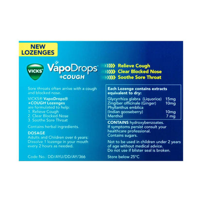 Vicks Vapodrops Honey Lemon & Menthol - 16 pack