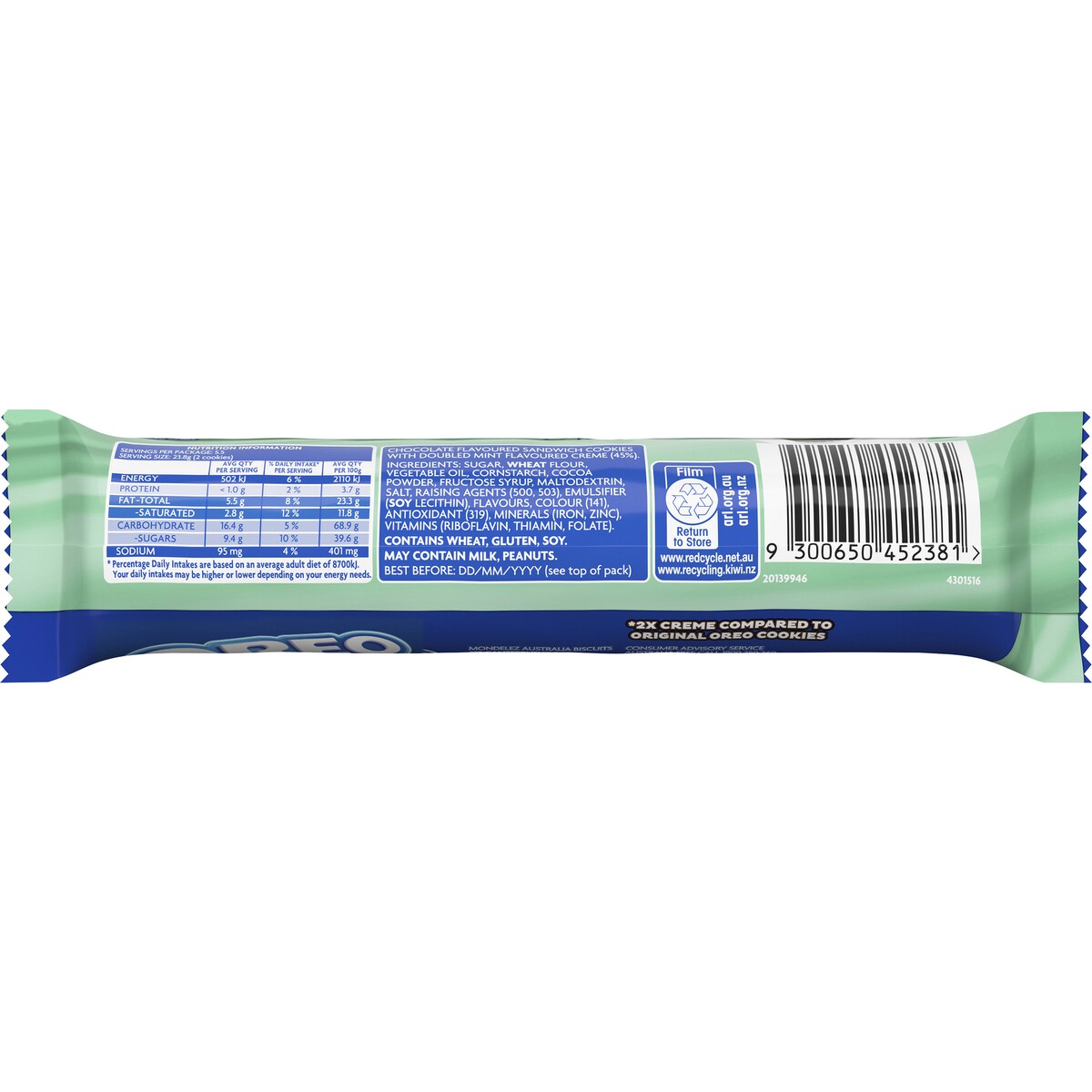 Oreo Double Stuff Mint Cookies 131g