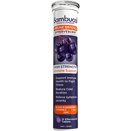 Sambucol Immune Defence Efferevescent Tablets Elderberry 15 Pack