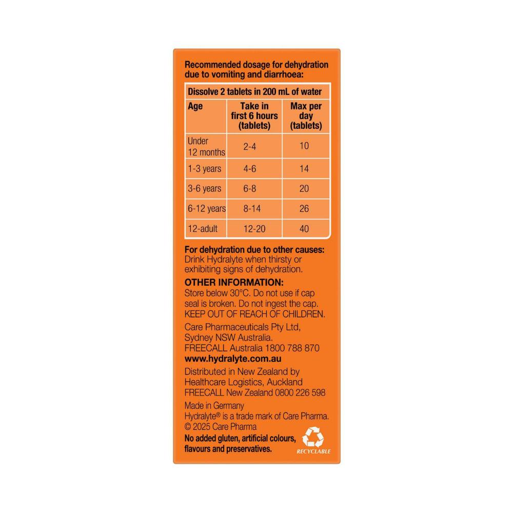 Hydralyte Tablets Orange - 10 pack