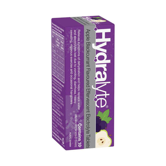 Hydralyte Apple Blackcurrant 10 Effervescent Electrolyte Tablets - 1 pack
