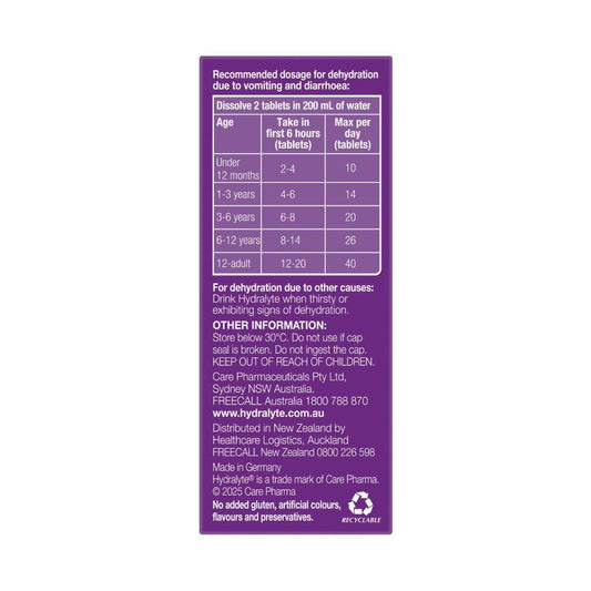Hydralyte Apple Blackcurrant 10 Effervescent Electrolyte Tablets - 1 pack