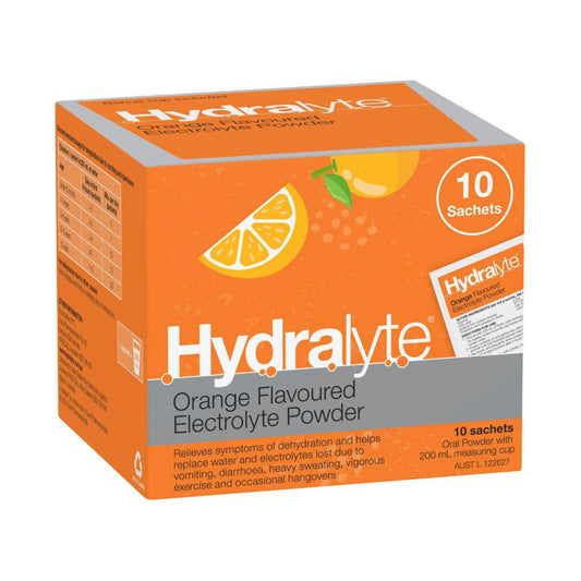 Hydralyte Electrolyte Powder Orange Flavour - 10 pack