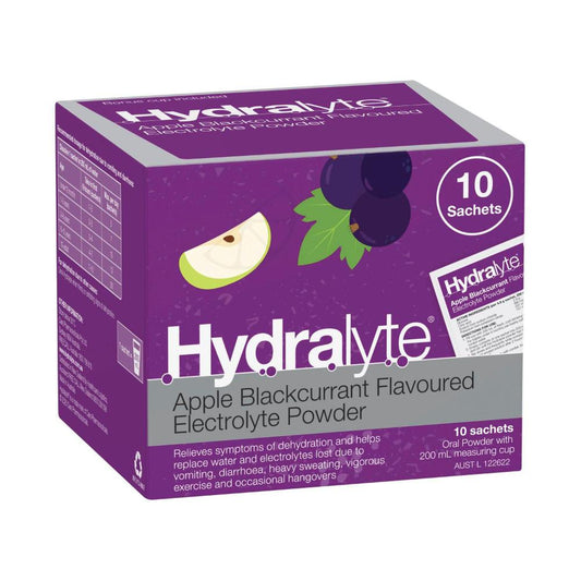 Hydralyte Electrolyte Powder Apple & Blackcurrant - 10 pack