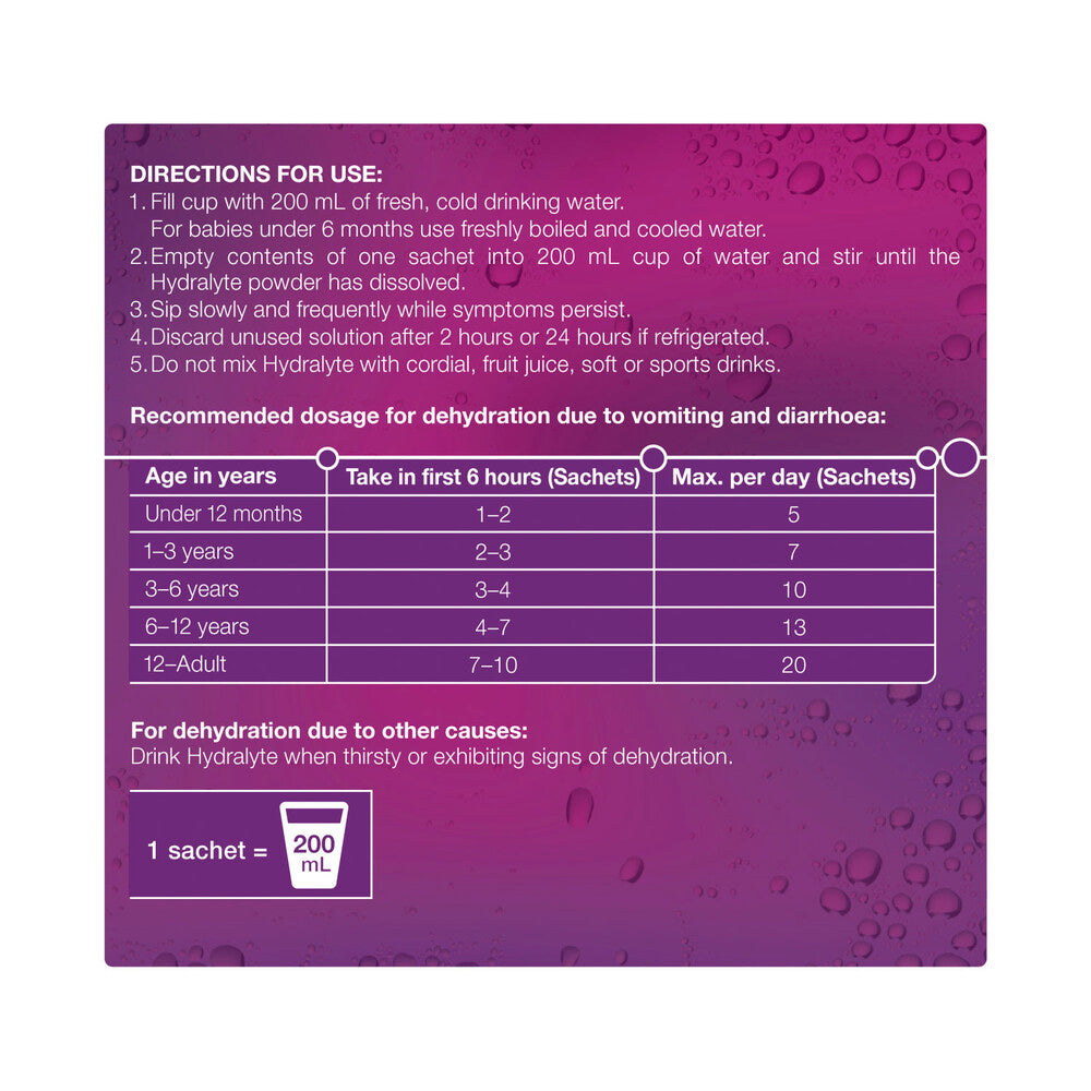 Hydralyte Electrolyte Powder Apple & Blackcurrant - 10 pack