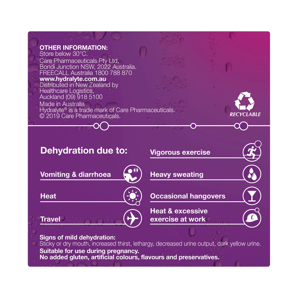 Hydralyte Electrolyte Powder Apple & Blackcurrant - 10 pack