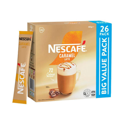 Nescafe Caramel Latte Coffee Sachets - 26 Pack