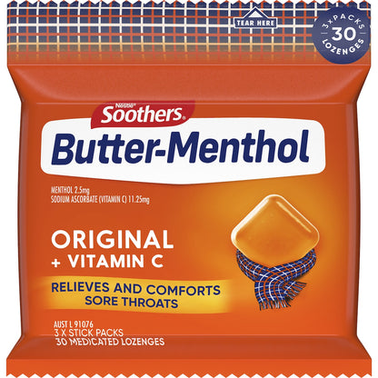 Nestle Soothers Butter-menthol Throat Lozenge 3 Pack