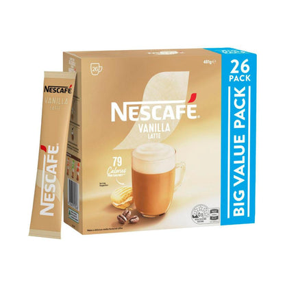 Nescafe Vanilla Latte Coffee Sachets - 26 Pack