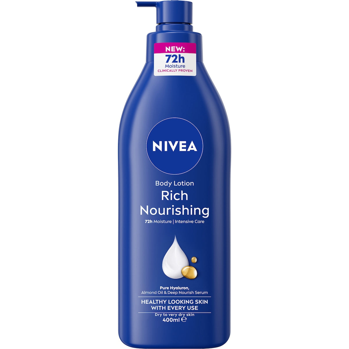 Nivea Rich Nourishing Body Lotion 72hr Moisturiser For Dry Skin 400ml